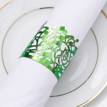 Lekoch 50pcs Disposable Rose Flower Paper Napkin Rings (Green)