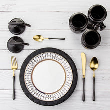 LEKOCH® 4 Pieces Luxurious Series Gold With Black Handle Cutlery - lekochshop