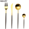 LEKOCH® 4 Pieces Classical Series Gold&Black Cutlery - lekochshop