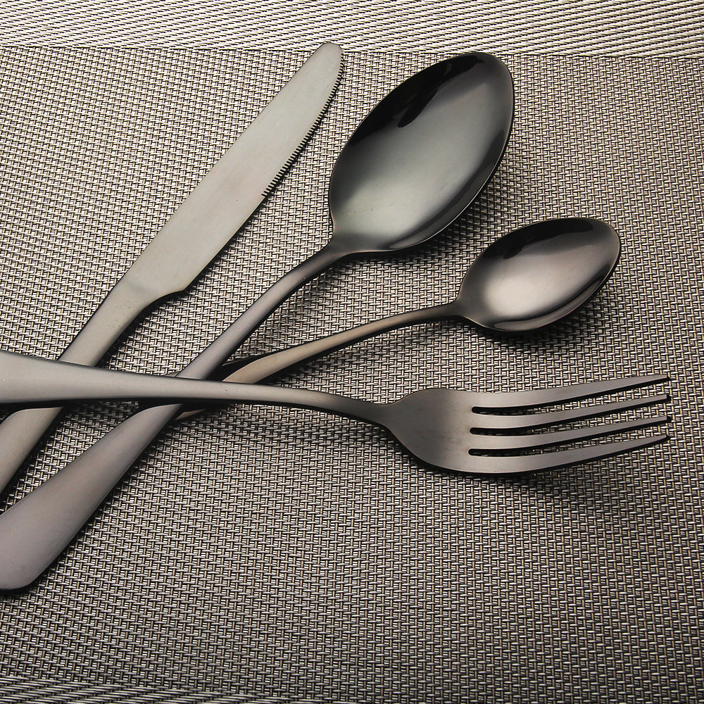 LEKOCH® 4 Pieces Simple Series Black Cutlery - lekochshop