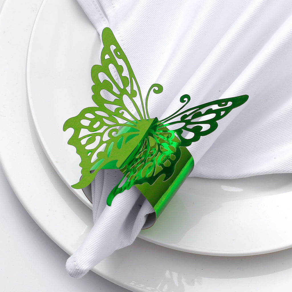 Lekoch 50 pcs Disposable Decorative 3D Butterfly Napkin Ring