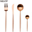 LEKOCH 8 Pieces Luxury Cutlery 18/8 Stainless Steel Matte Finish Rose Gold Flatware Including Fork Knife Spoons Set for 2 Person