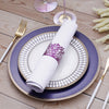 Lekoch 50pcs Disposable Rose Flower Paper Napkin Rings (Purple)