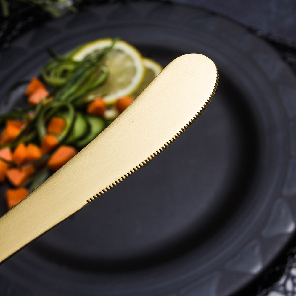 LEKOCH® 4 Pieces Luxurious Series Gold With Black Handle Cutlery - lekochshop