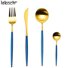 LEKOCH® 4 Pieces Classical Series Gold&Blue Cutlery - lekochshop