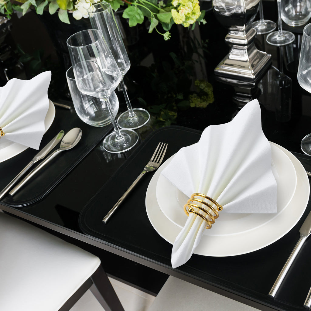 LEKOCH 50PCS Papier blanc jetable Serviettes de table, Linge Feel Airlaid Serviette décorative Serviettes de table pour fête d’anniversaire Mariage