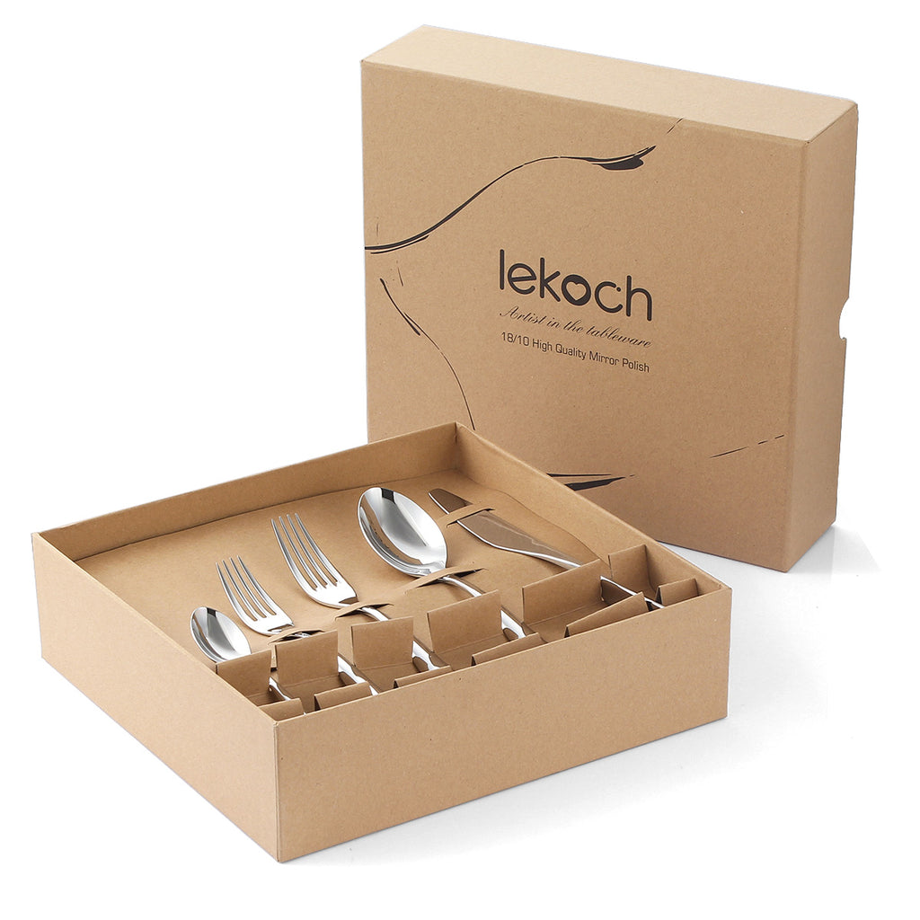 LEKOCH® Best High Quality Silver Flatware Set Of 30 - lekochshop