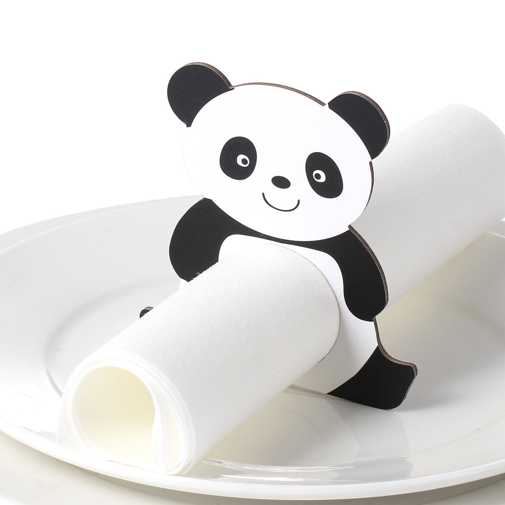 LEKOCH 20pcs Paper Napkin Rings Serviette Rings for Table Decoration, Wedding, Party - Panda