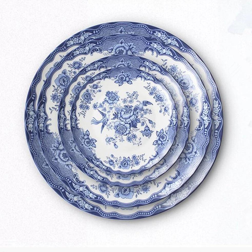 LEKOCH® 4 Pieces Blue And White Plate - lekochshop