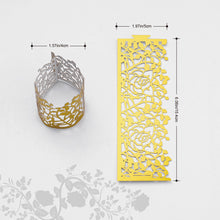 Lekoch 50pcs Disposable Rose Flower Paper Napkin Rings (Gold)