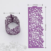 Lekoch 50pcs Disposable Rose Flower Paper Napkin Rings (Purple)