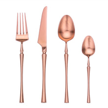 LEKOCH® 4 Pieces Azure Dragon Rose Gold Cutlery Set - lekochshop