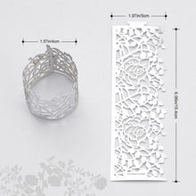 Lekoch 50pcs Disposable Rose Flower Paper Napkin Rings (Silver)