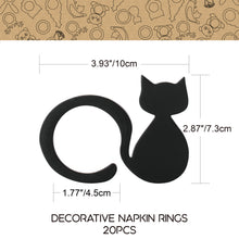 LEKOCH 20pcs Paper Napkin Rings Serviette Rings for Table Decoration, Wedding, Party - Cat