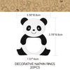 LEKOCH 20pcs Paper Napkin Rings Serviette Rings for Table Decoration, Wedding, Party - Panda