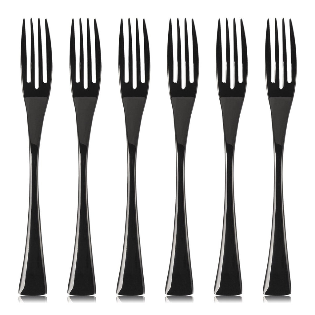 black Stainless Steel Appetizer Forks 