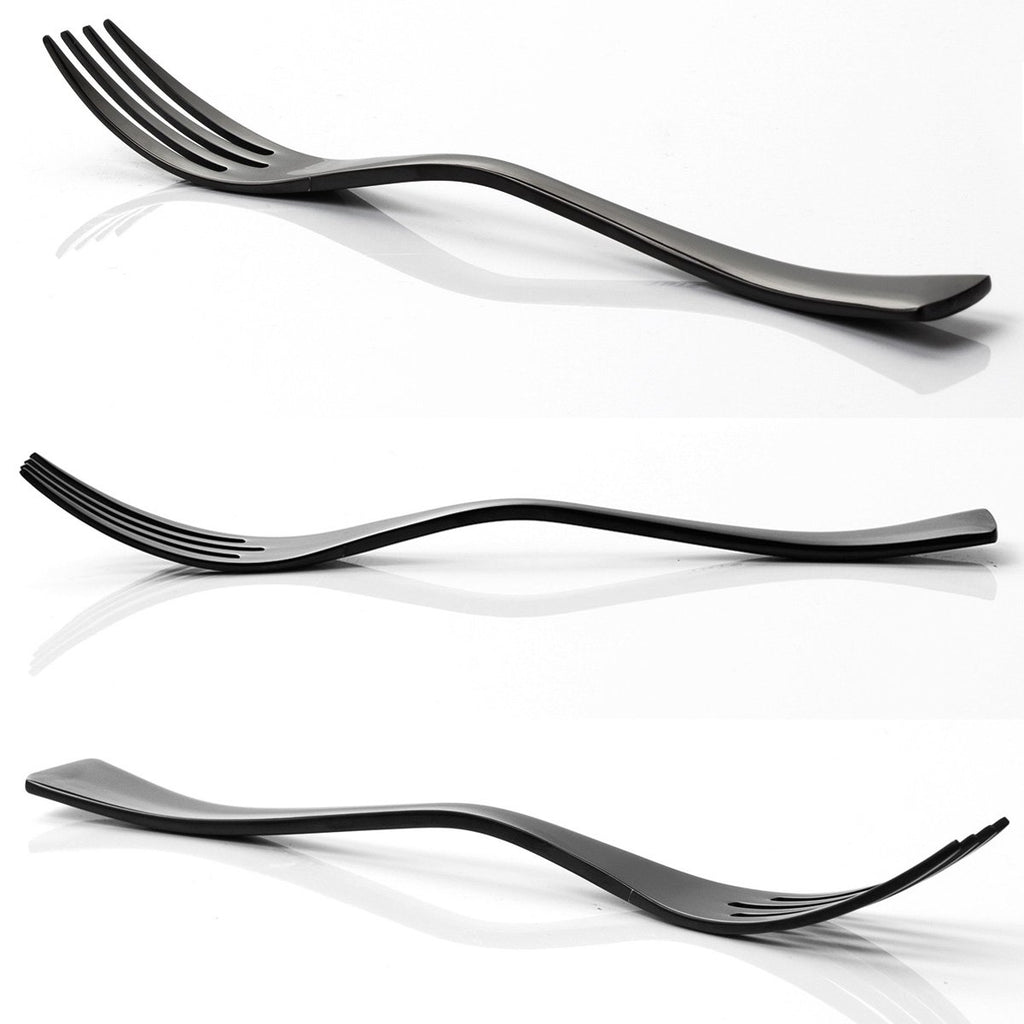 Black Stainless Steel Dessert Forks