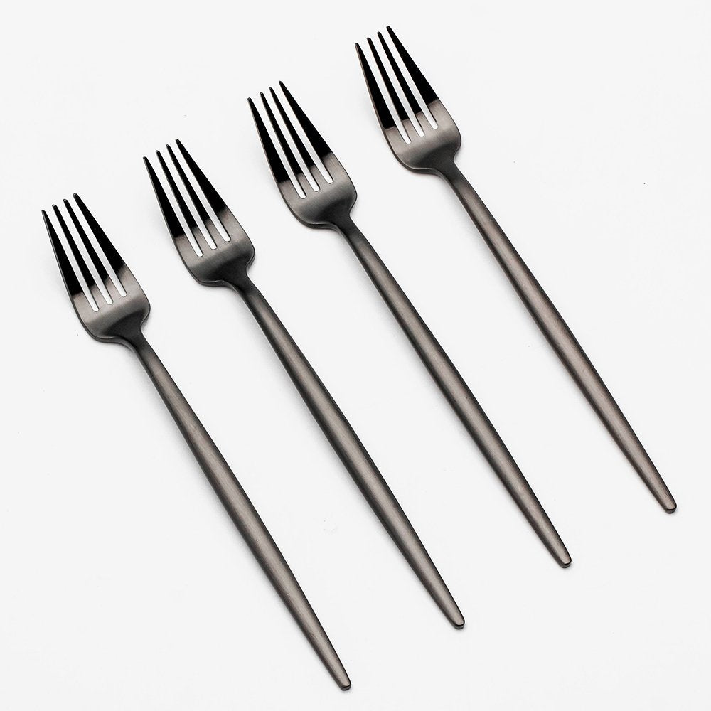 Black Stainless Steel Dessert Forks