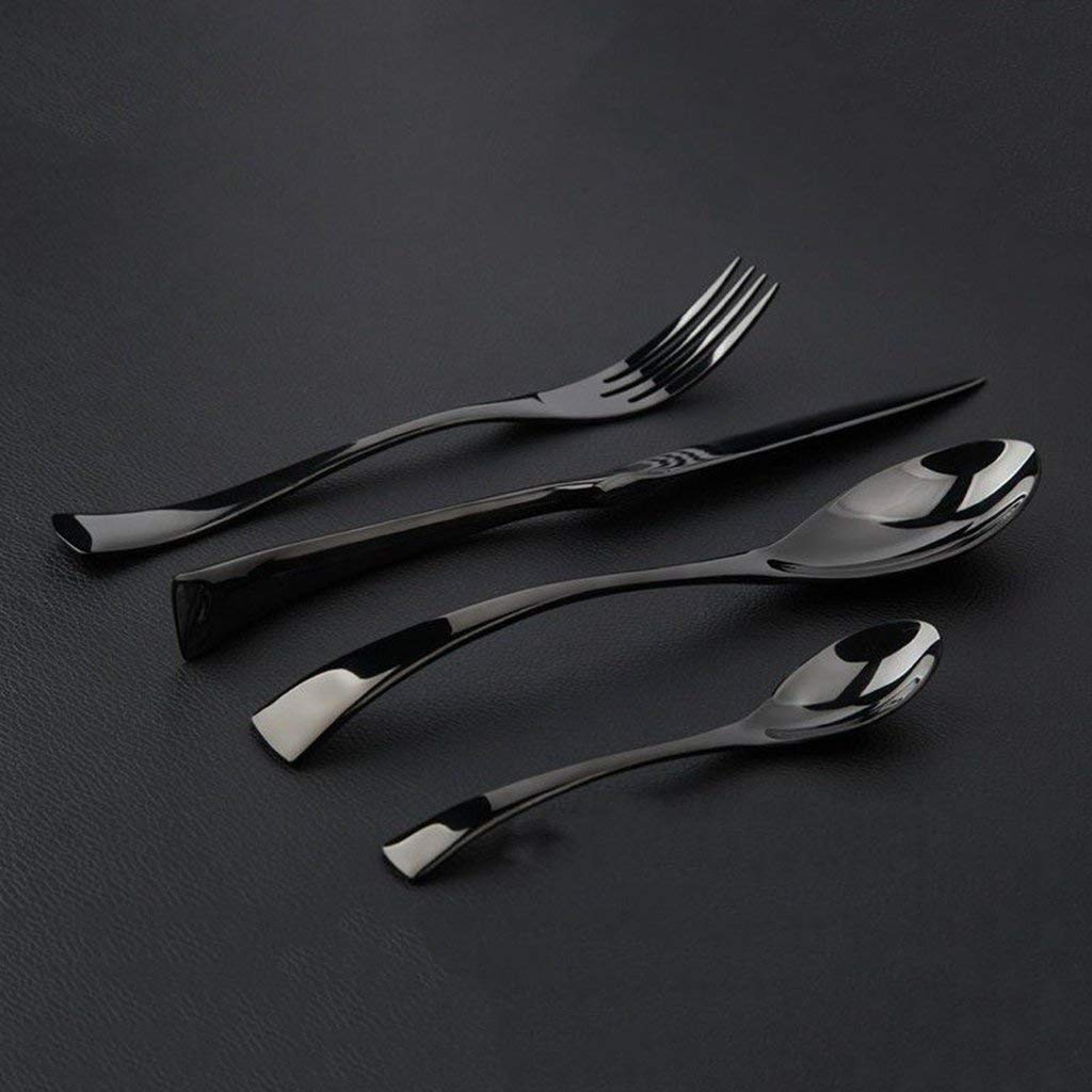 LEKOCH® 24 Pieces Stainless Steel Flatware Black Cutlery Set for 6 –  lekochshop