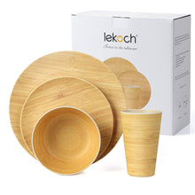 LEKOCH® Eco Friendly Bamboo Fiber Dinnerware Set 4pcs - lekochshop