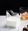 Square milk glass milk box glass mug milk box cup - lekochshop
